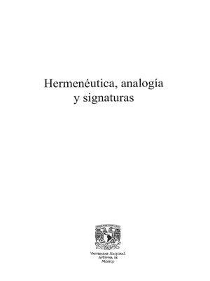 cover image of Hermenéutica, analogía y signaturas